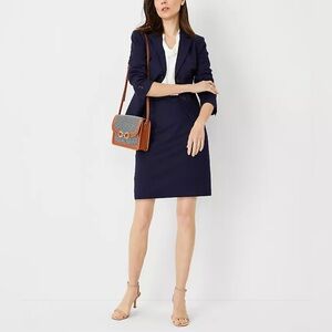 Ann Taylor Blue Knee-Length Pencil Skirt for Work